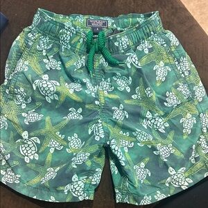 Vilebrequin Green Turtle Print Swim Shorts